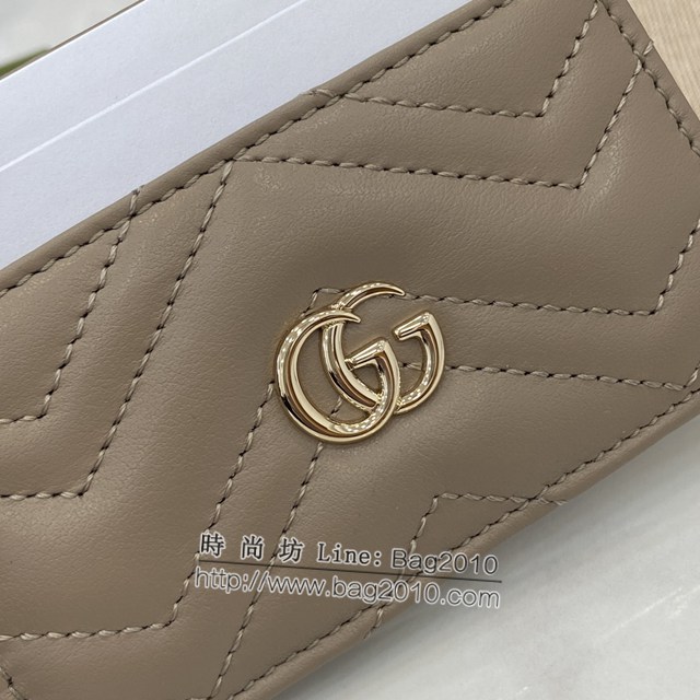 Gucci專櫃古馳最新款Marmont系列絎縫卡片夾卡包 jh2369型號：443127
